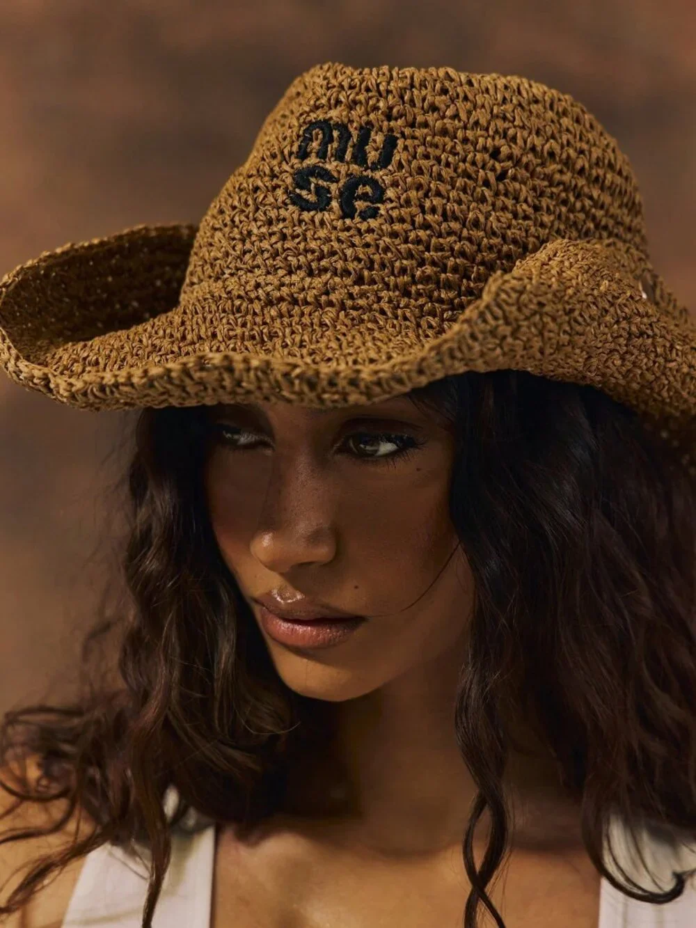 Brown Casual Women's Wide Brim Straw Sun Hat